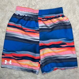 Under Armour Swim Shorts Blue/Pink/Grey Size 6